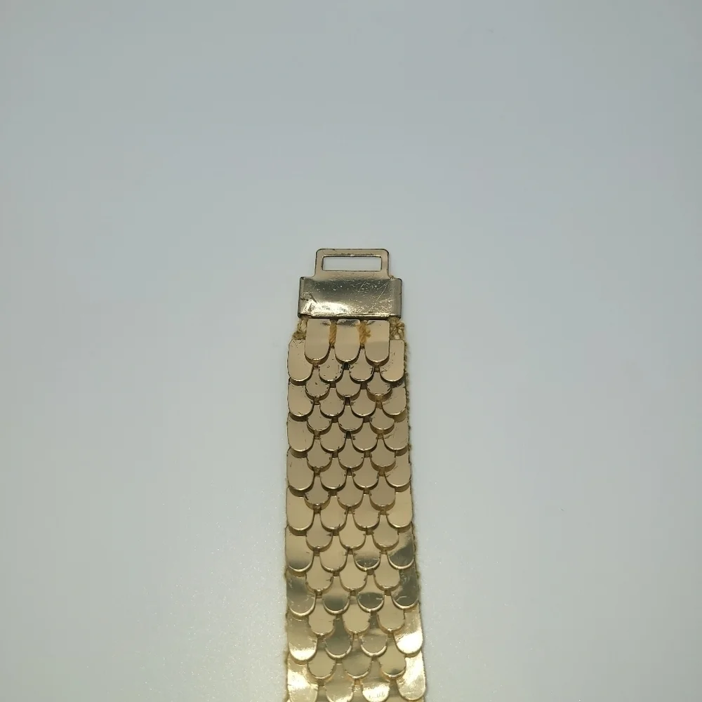 Gold Tone Metallic Rhinestone Belt Y2K Bling Embellished